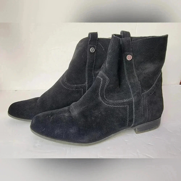 Frye & Co Sarah Shortie Black Suede Boots Size 10 - Picture 1 of 5